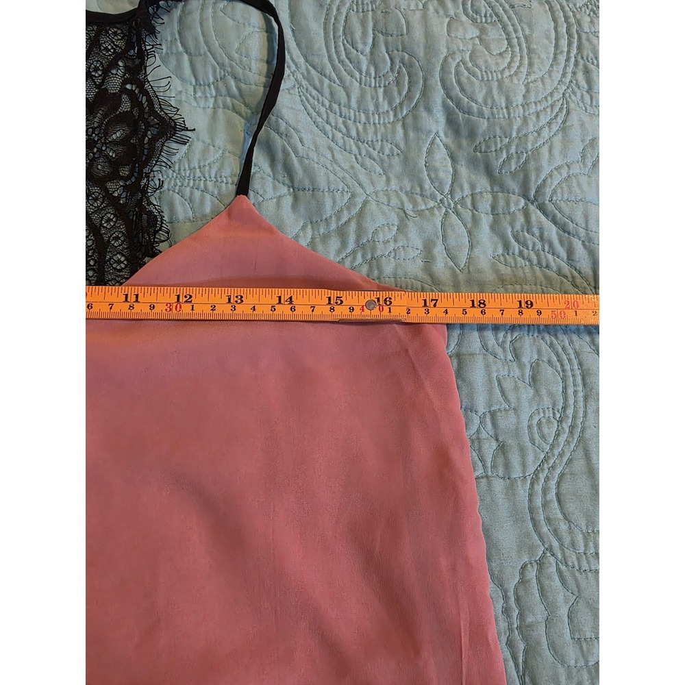 Japna Pink Lace Racerback Camisole Tank Top Chiffon Blouse Medium - Picture 4 of 5